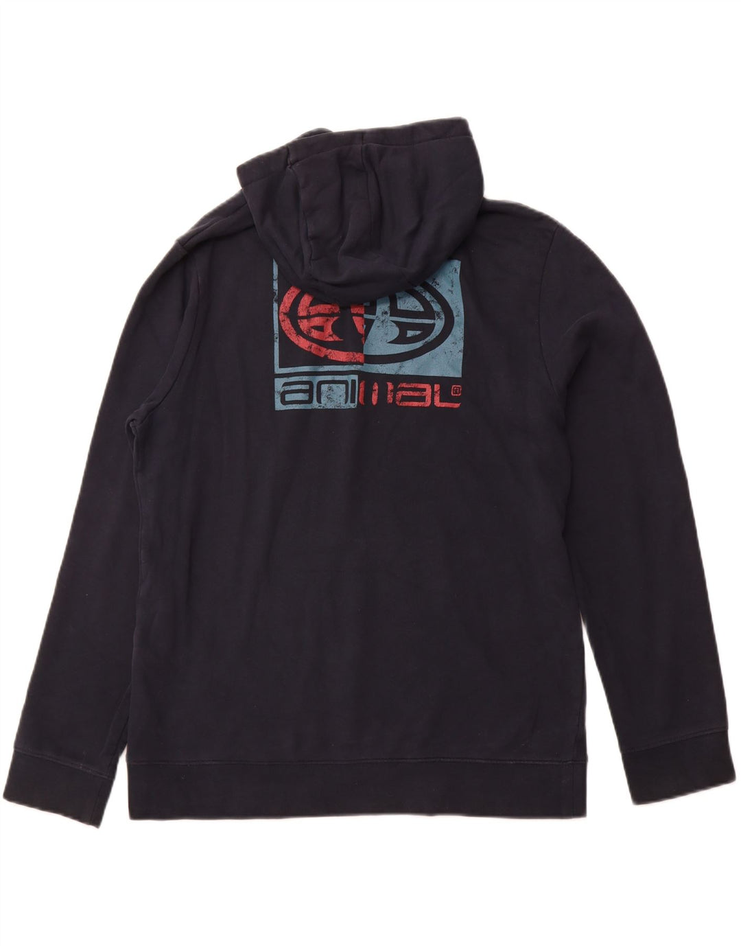 ANIMAL Sudadera con capucha gráfica para hombre Jumper Large Azul marino Algodón