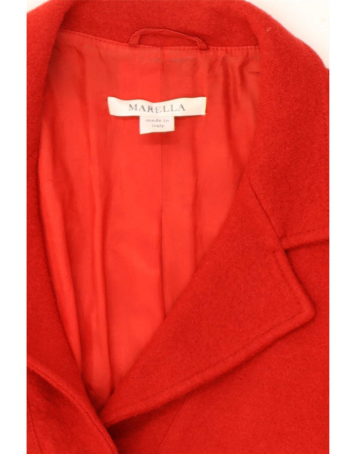 Marella Chaqueta Blazer de 2 Botones para Mujer UK 46 Grande Lana Roja