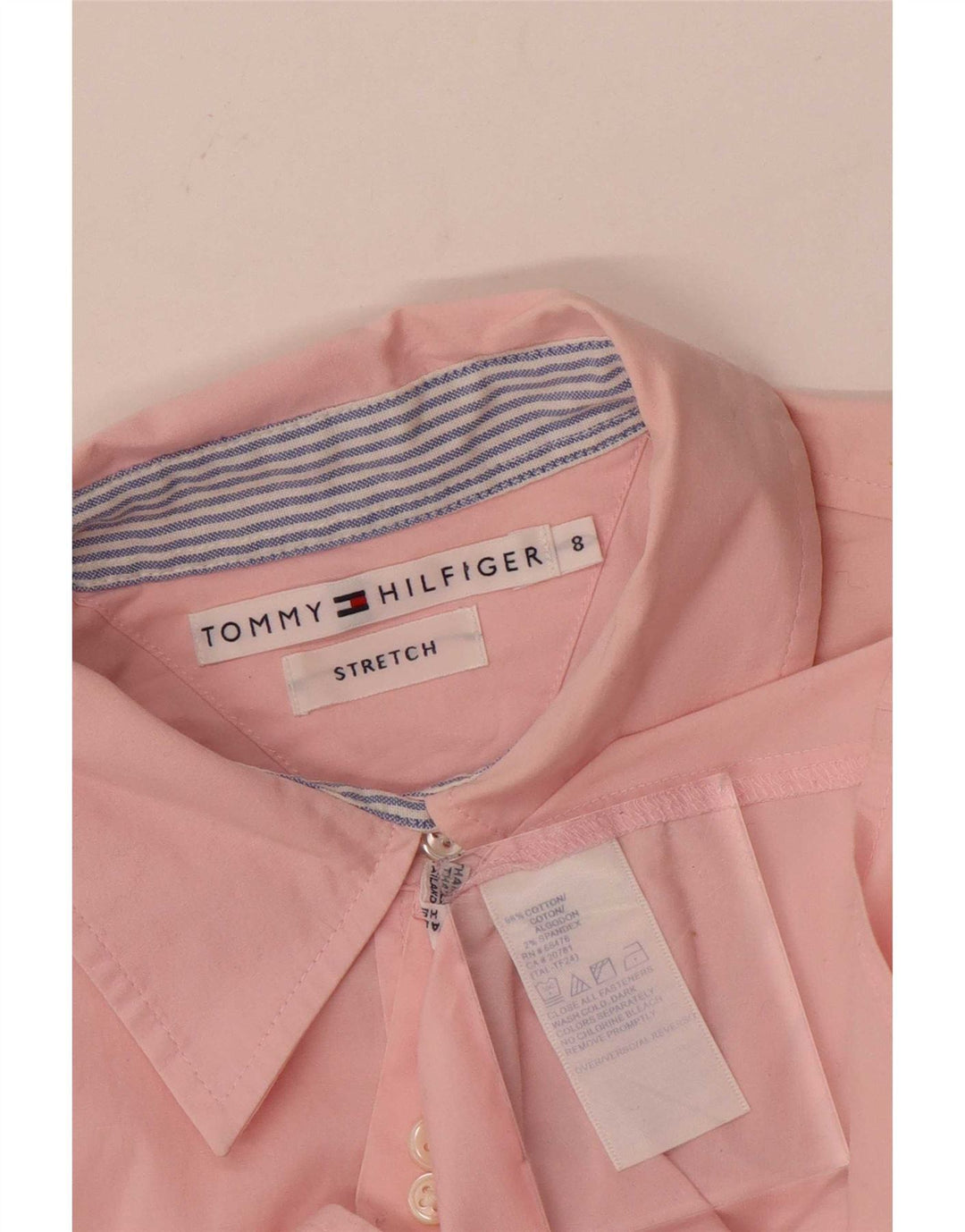 Tommy Hilfiger Camisa para mujer US 8 Algodón rosa medio