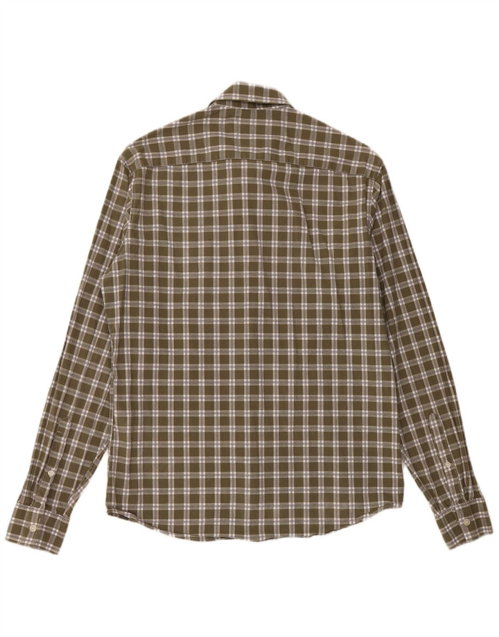 MICHAEL KORS Camisa Slim Fit para Hombre Algodón a Cuadros Caqui Mediano