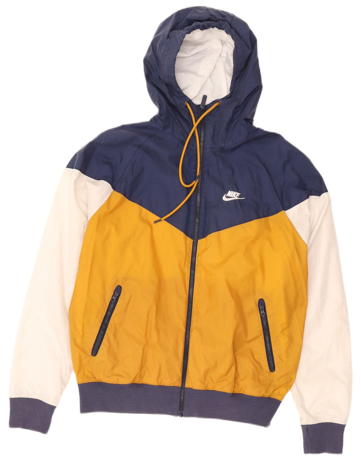 Nike Chaqueta impermeable con capucha para hombre UK 36 Small Multicolor Colourblock Nylon