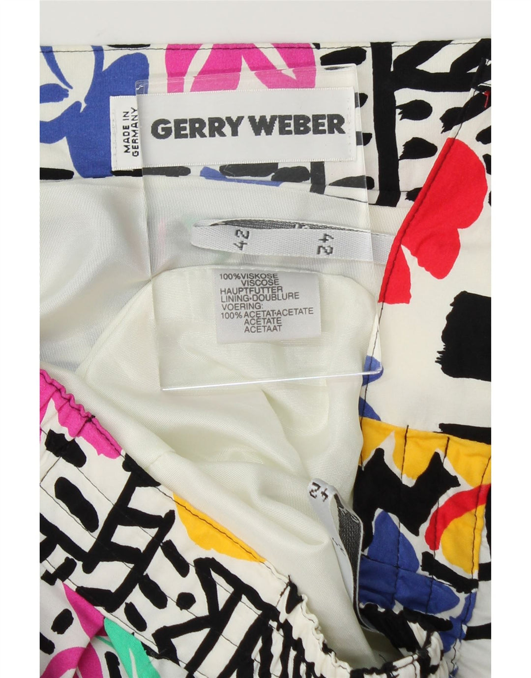 GERRY WEBER Womens A-Line Skirt IT 42 Medium W30 Multicoloured Floral Vintage Gerry Weber and Second-Hand Gerry Weber from Messina Hembry 