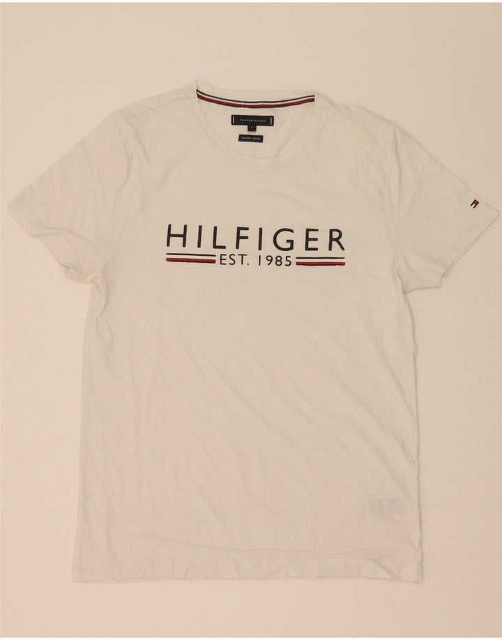 Tommy Hilfiger Camiseta gráfica para hombre Top Medium White Cotton