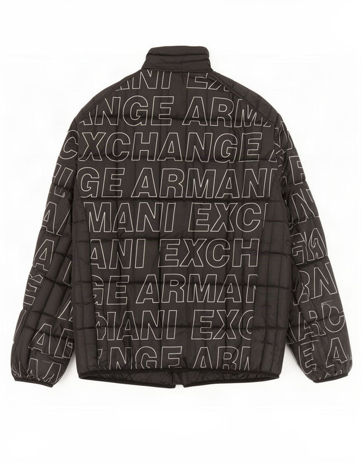 Armani Exchange Chaqueta acolchada gráfica para hombre Reino Unido 40 Grande Negro