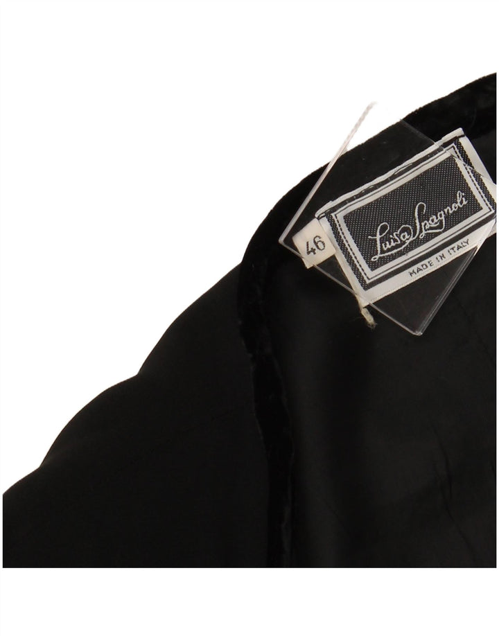LUISA SPAGNOLI Chaqueta tipo blazer abierta para mujer IT 46 Grande Negro