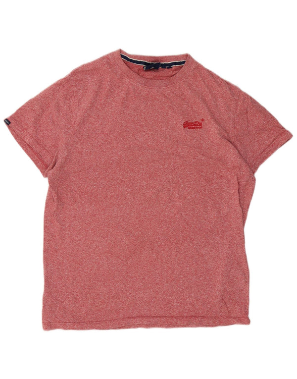 Superdry Camiseta para hombre Top XL de algodón moteado rojo