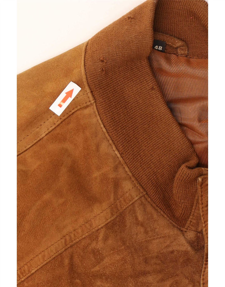Chaqueta bomber vintage para hombre IT 48 cuero beige medio