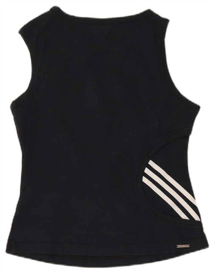 Adidas Mujer Chaleco Top UK 10 Pequeño Algodón Negro