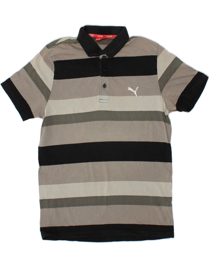 Polo PUMA para hombre a rayas gris medio