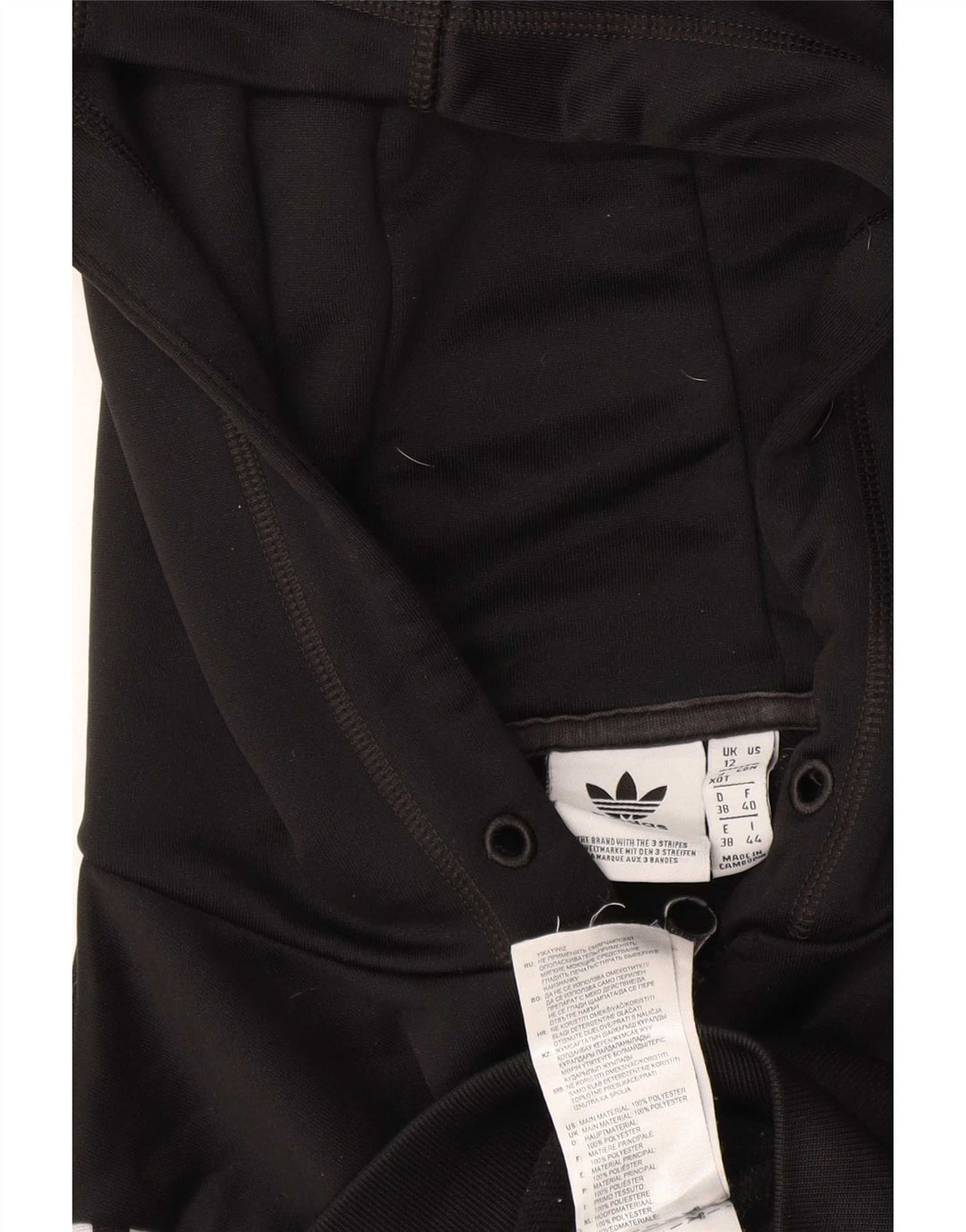 Adidas - Sudadera con capucha para mujer con cremallera gráfica, talla 40, poliéster negro mediano