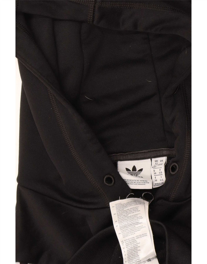 Adidas - Sudadera con capucha para mujer con cremallera gráfica, talla 40, poliéster negro mediano