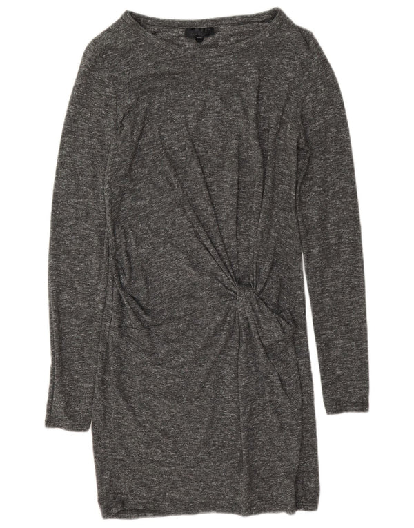 Topshop Vestido tubo de manga larga para mujer UK 8 Small Gris moteado