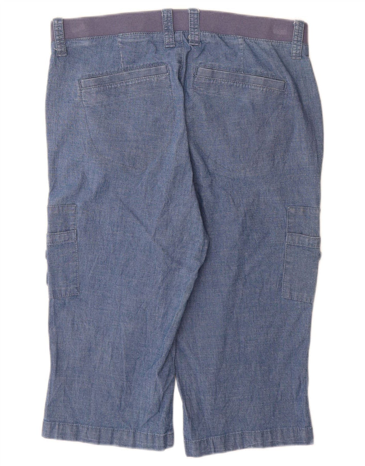 Lee Bermudas para mujer de talle medio, pantalones cortos cargo US 10 grande W30 algodón azul
