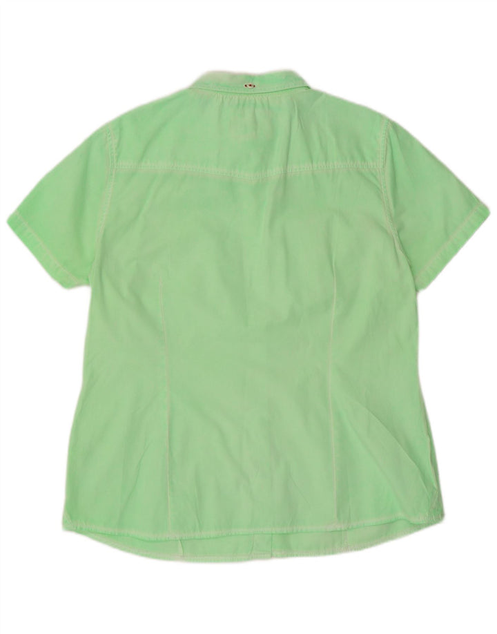 Camisa Peckott Heritage De Manga Corta Para Mujer IT 44 Algodón Verde Medio