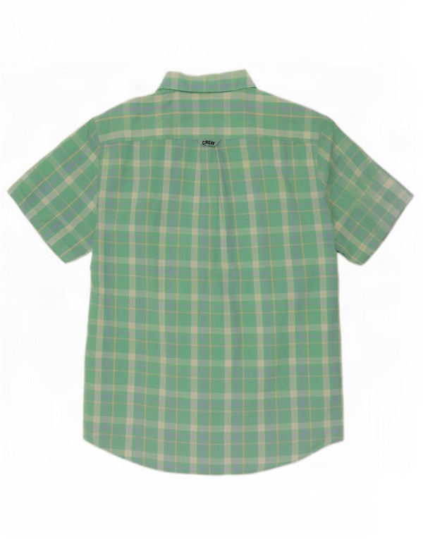 Crew Clothing Camisa ajustada de manga corta para hombre Algodón a cuadros verdes grandes