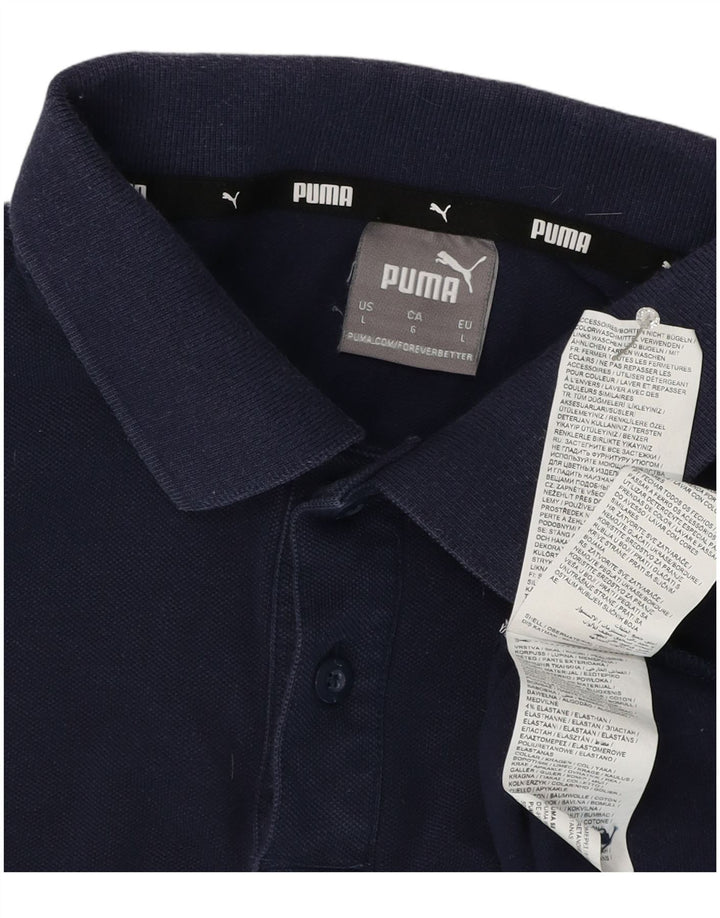 Puma Polo para hombre grande de algodón azul marino