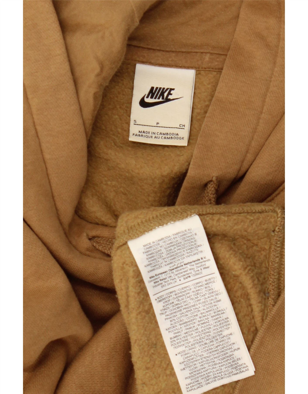 Nike - Sudadera con capucha para hombre, talla pequeña, algodón beige