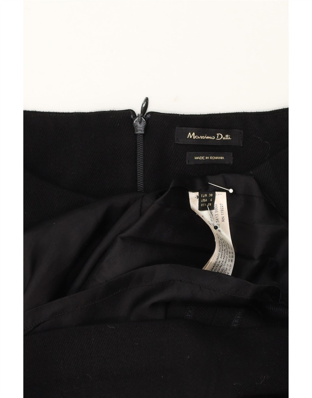 MASSIMO DUTTI Womens Sheath Dress EU 38 Small Black Wool Vintage Massimo Dutti and Second-Hand Massimo Dutti from Messina Hembry 