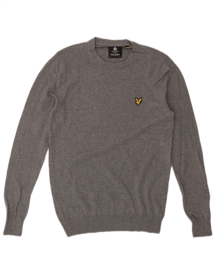 Lyle & Scott Jersey de cuello redondo para hombre XS Algodón gris