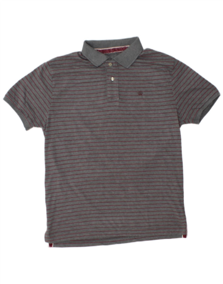 Polo Scout para hombre 2XL Algodón a rayas gris