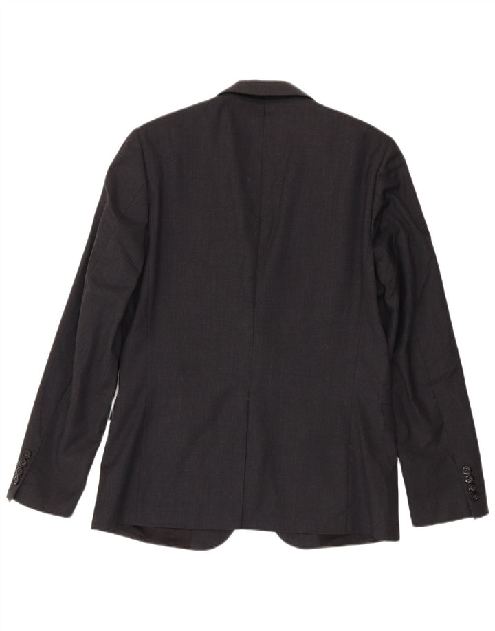Dkny Chaqueta tipo blazer de 2 botones para hombre UK 40 Large Grey Wool