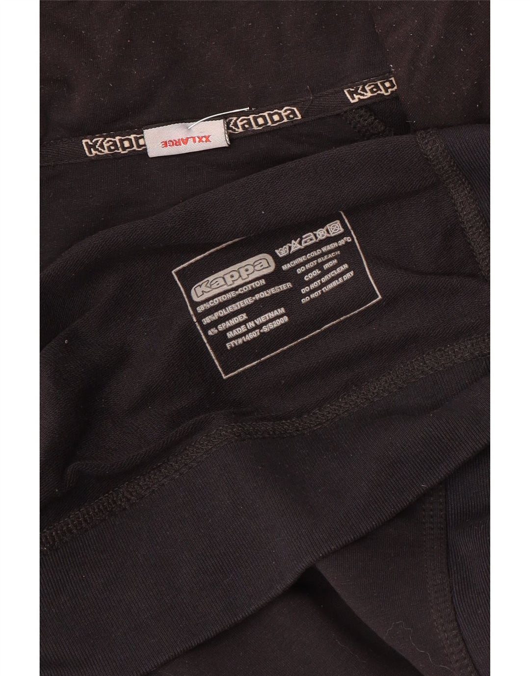 Kappa Hombre Chándal Top Chaqueta 2XL Negro Algodón