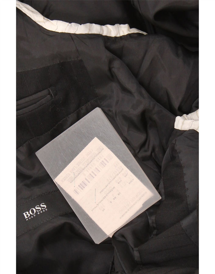 HUGO BOSS Chaqueta tipo blazer de 2 botones para hombre EU 50 Grande a rayas negras