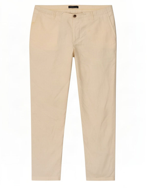 Zara Hombre Pantalón Chino Slim XL W34 L31 Blanco