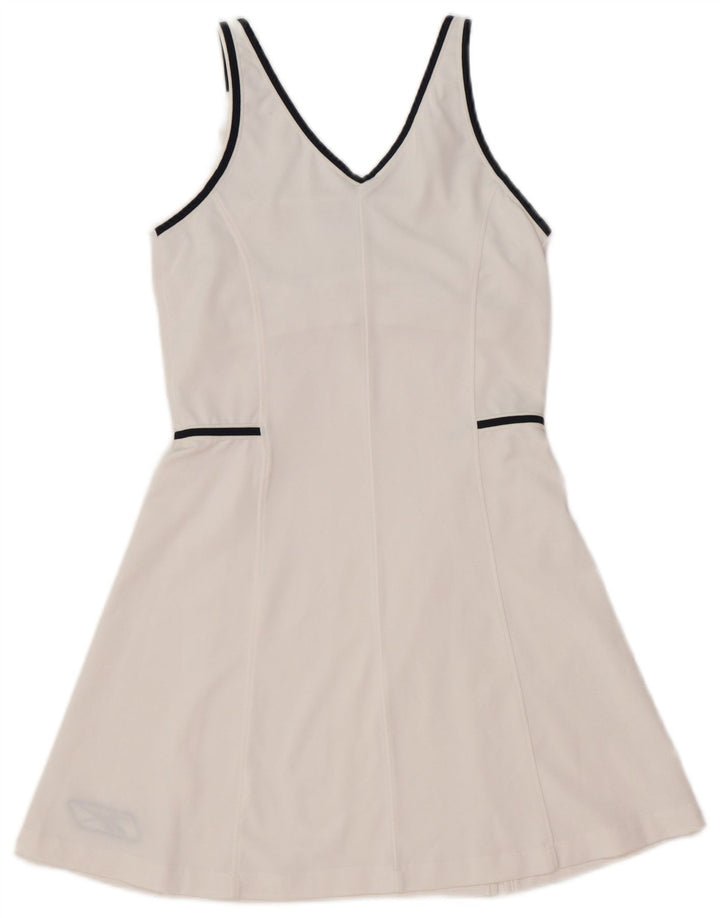 REEBOK Vestido de tenis gráfico para mujer UK 10 Small White