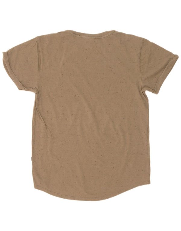 G-Star Mens T-Shirt Top Medium Khaki Flecked Cotton