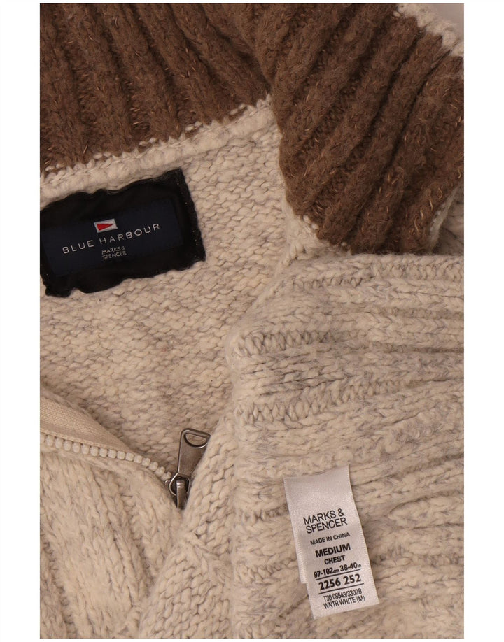Marks & Spencer Jersey Azul Harbor con Cuello Y Cremallera para Hombre Beige Medio