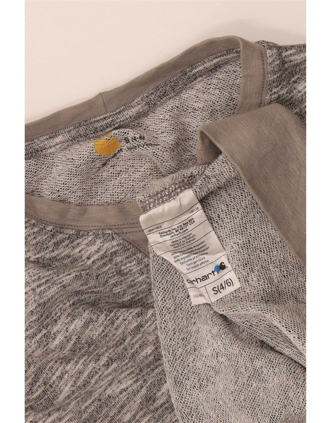 Carhartt Sudadera para mujer Jumper US 4/6 Pequeño Gris Moteado Algodón
