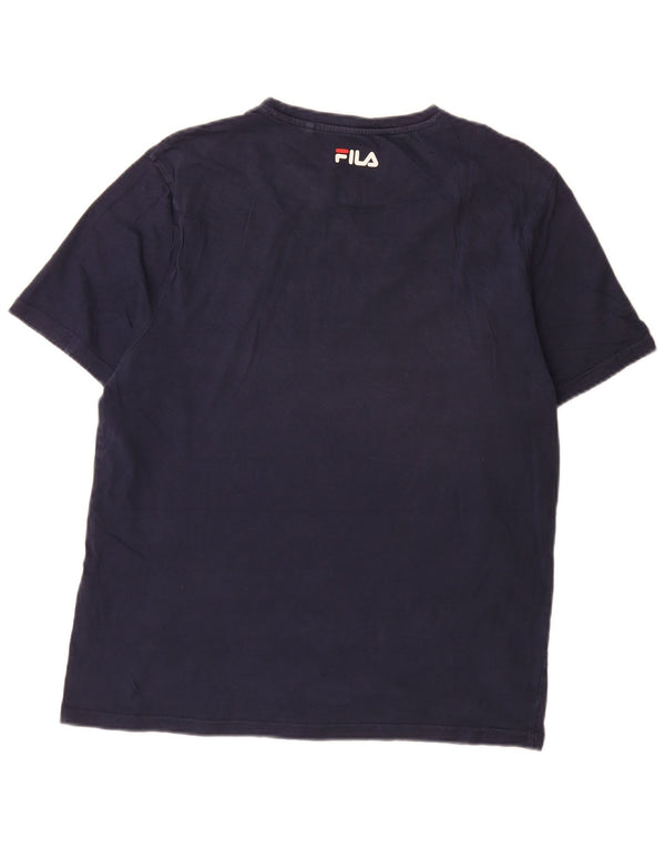 Fila Hombre Camiseta Top Medium Azul Marino Colorblock Algodón