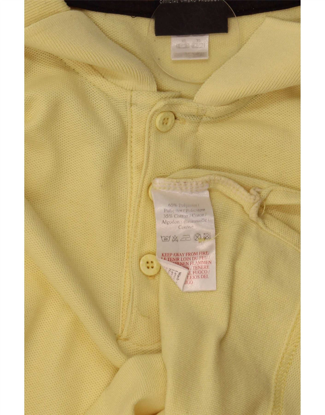 Polo Umbro Hombre XL Poliéster Amarillo