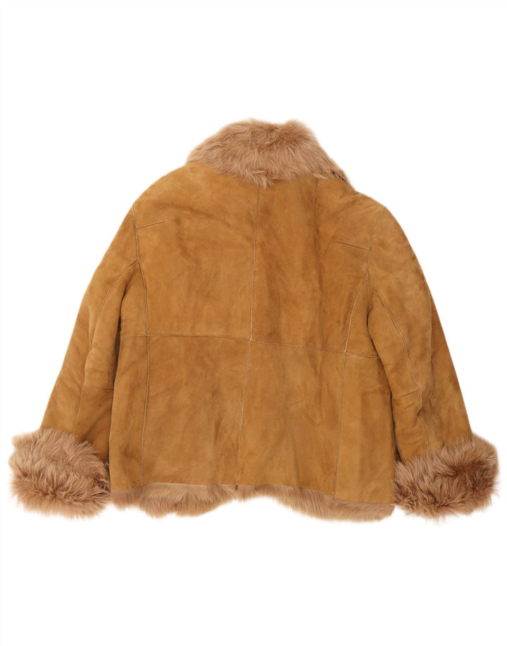 PAUL & SHARK Chaqueta de ante para mujer UK 40 XL Cuero beige