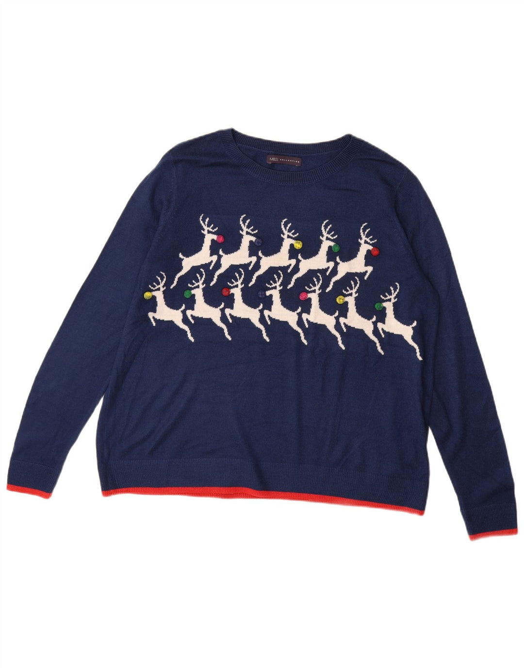 MARKS & SPENCER Suéter tipo jersey con cuello barco para mujer UK 46 Grande Azul marino