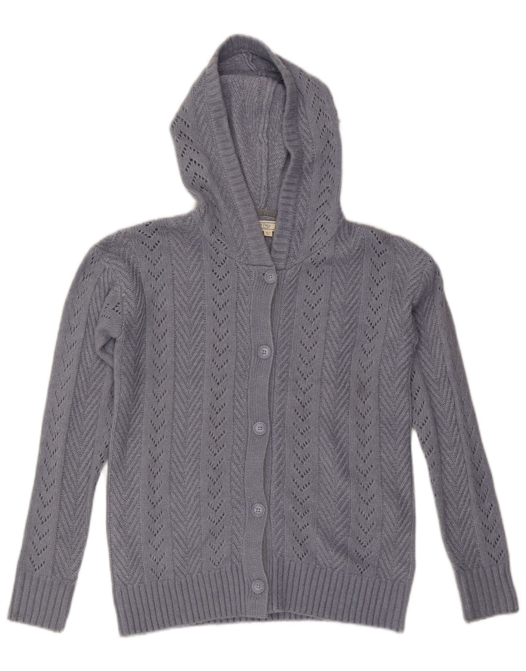 FAT FACE Suéter tipo cárdigan con capucha de gran tamaño para mujer UK 6 XS Nylon azul