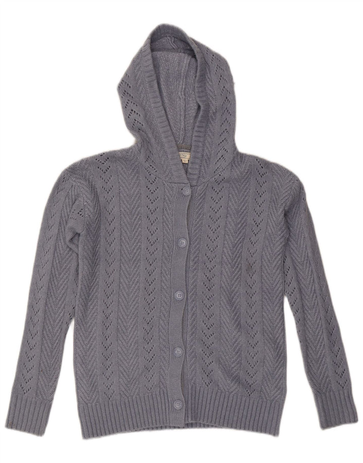 FAT FACE Suéter tipo cárdigan con capucha de gran tamaño para mujer UK 6 XS Nylon azul