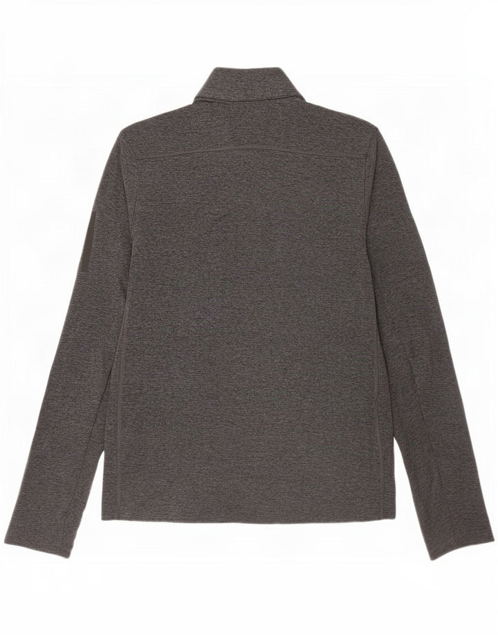 Adidas Hombre Aeroready Zip Neck Top Manga Larga Pequeño Gris Moteado Poliéster