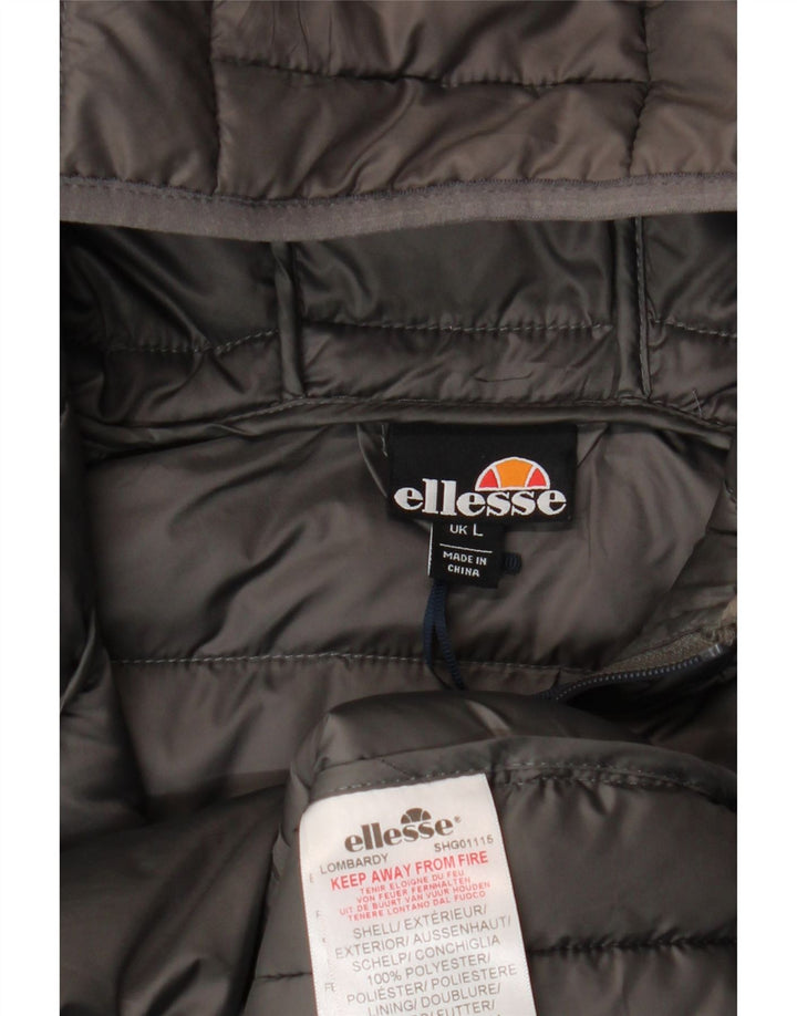 Chaqueta acolchada con capucha para hombre Ellesse UK 40 Poliéster gris grande
