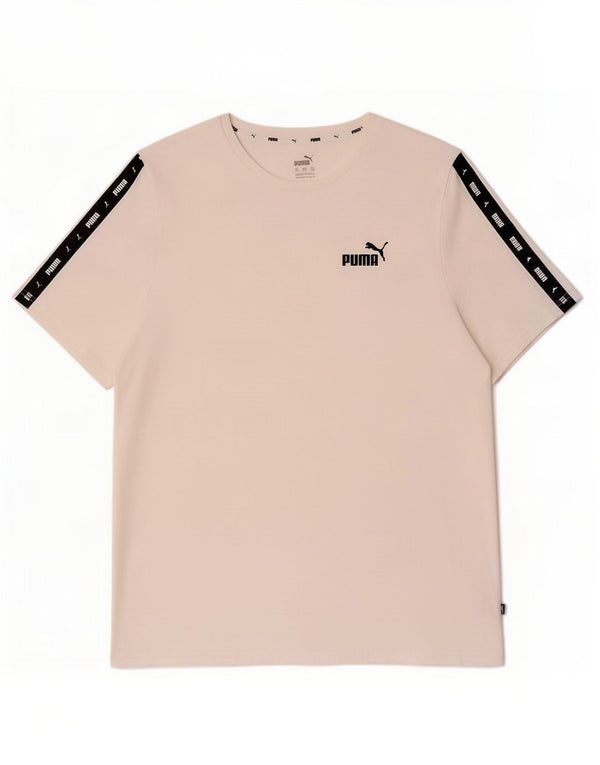 Puma Camiseta gráfica para hombre Top 3XL Algodón blanco con bloques de color