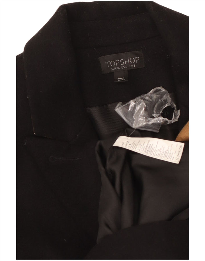 Topshop Abrigo para mujer UK 8 Small Lana negra