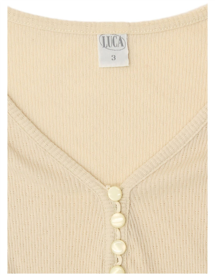 Vintage mujer body Reino Unido 8 pequeño blanco apagado