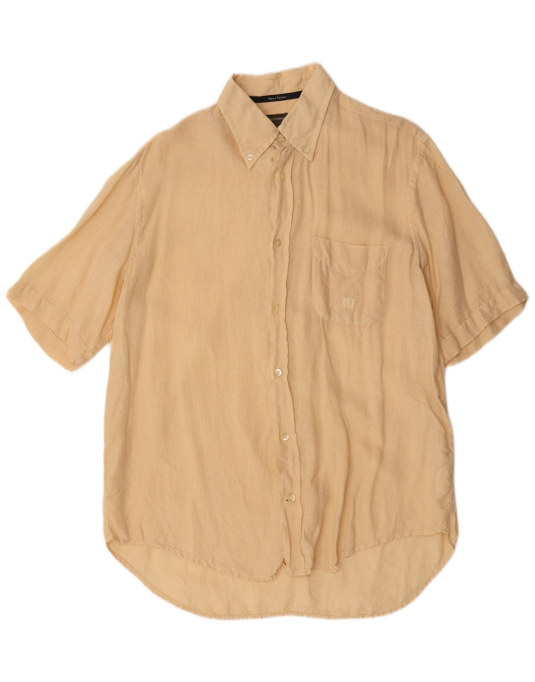 Henry Cottons Camisa de manga corta para hombre Talla 41 Lino beige mediano