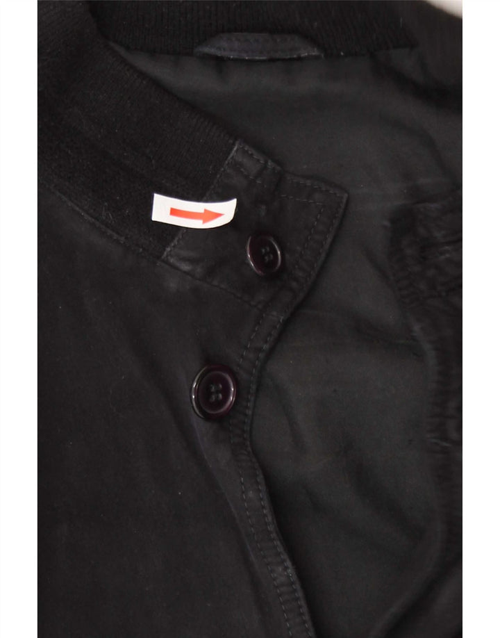 Vintage hombres ante bomber chaqueta Reino Unido 38 medio negro