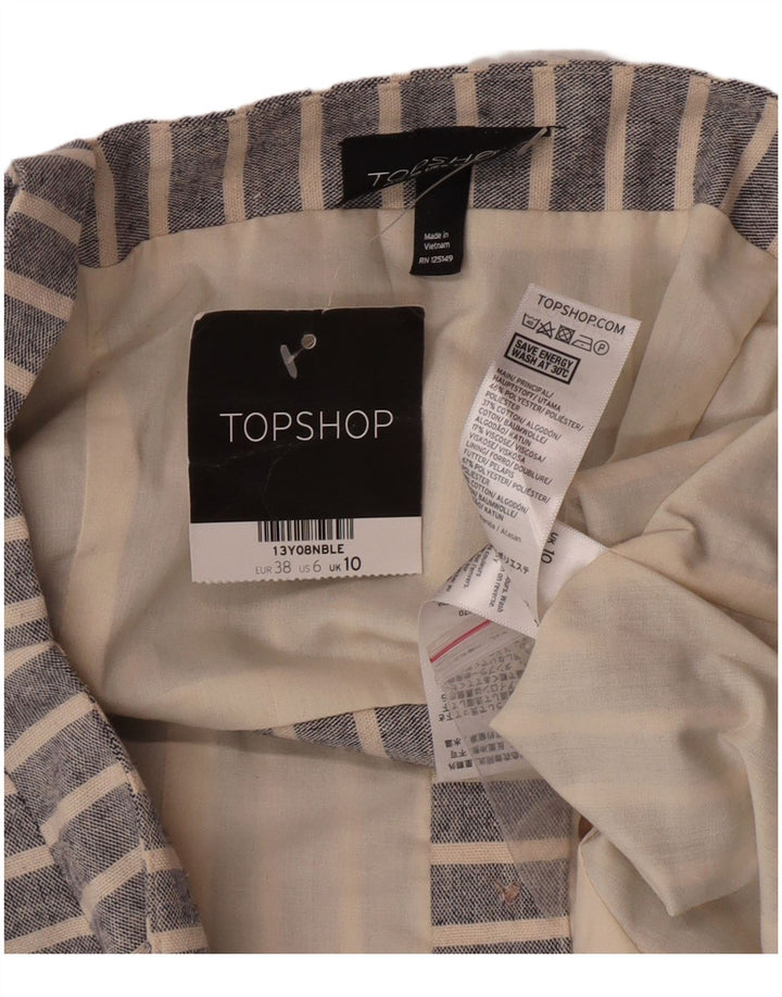 Top corto para mujer Topshop UK 10 Small Poliéster a rayas azules