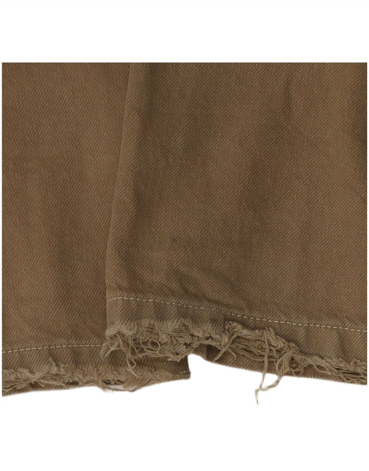 ZARA Mujer Pantalones Cargo De Pierna Ancha Pequeño W26 L31 Beige