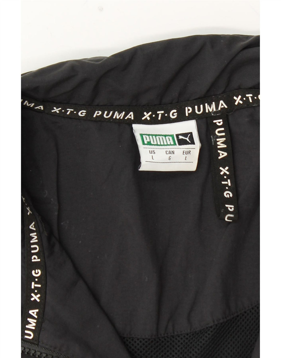 PUMA Chaqueta impermeable gráfica para hombre Reino Unido 40 Grande Poliamida negra