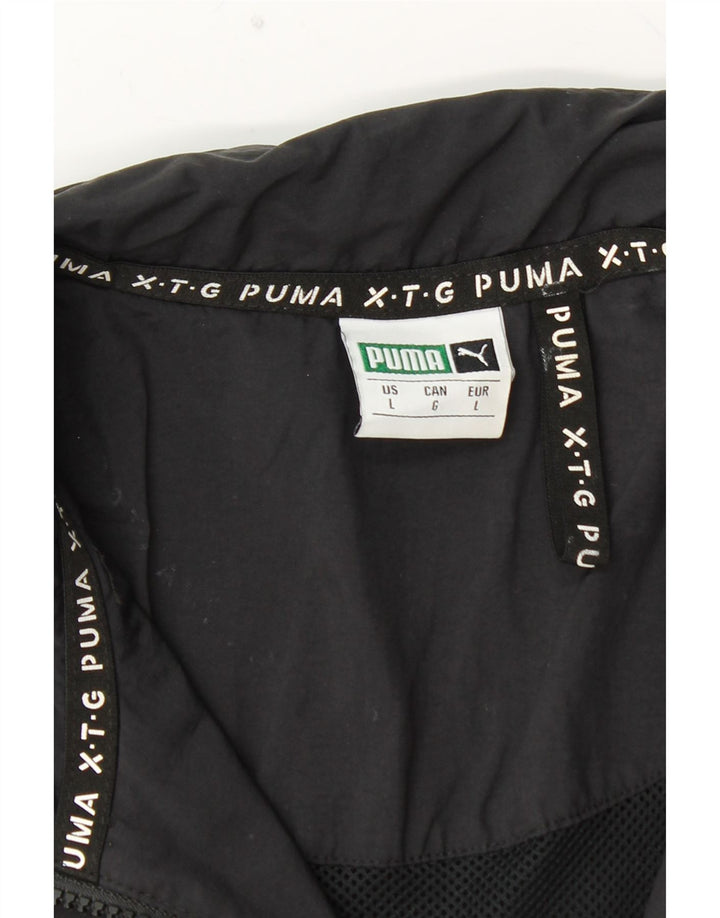 PUMA Chaqueta impermeable gráfica para hombre Reino Unido 40 Grande Poliamida negra