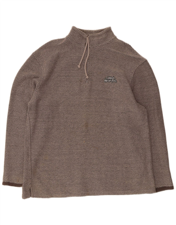 WEIRD FISH Sudadera con Cuello y Cremallera para Hombre Jersey XL Gris Algodón